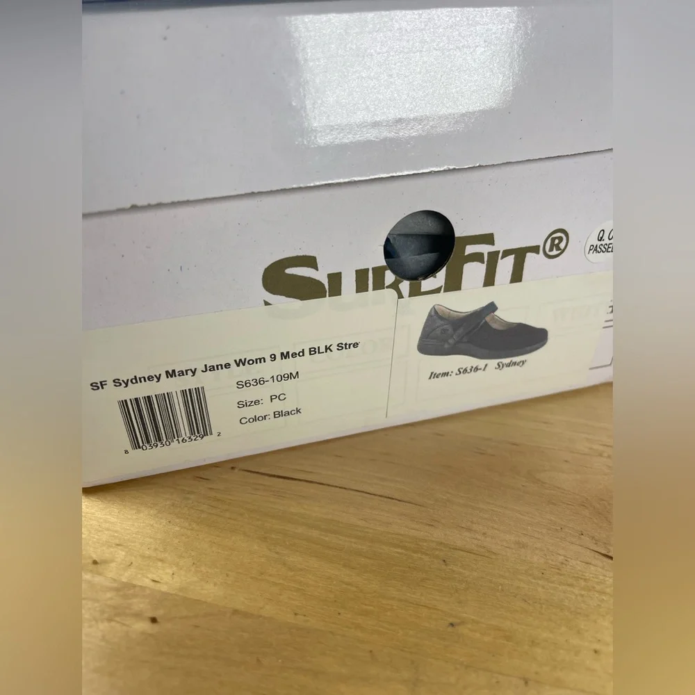 🆕 SureFit NIB ladies comfort walking shoes Mary Jane’s black size 9M Sydney S636